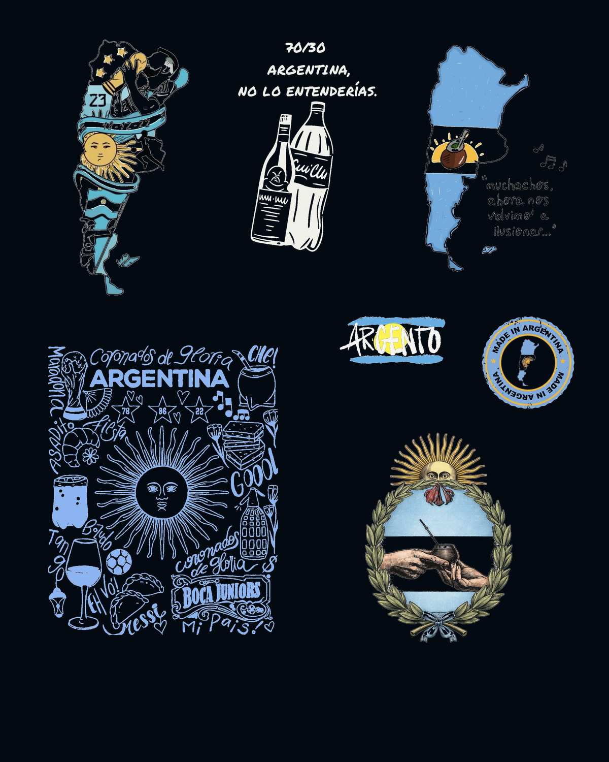 Diseños del Kit Mundial Argentina - Virales
